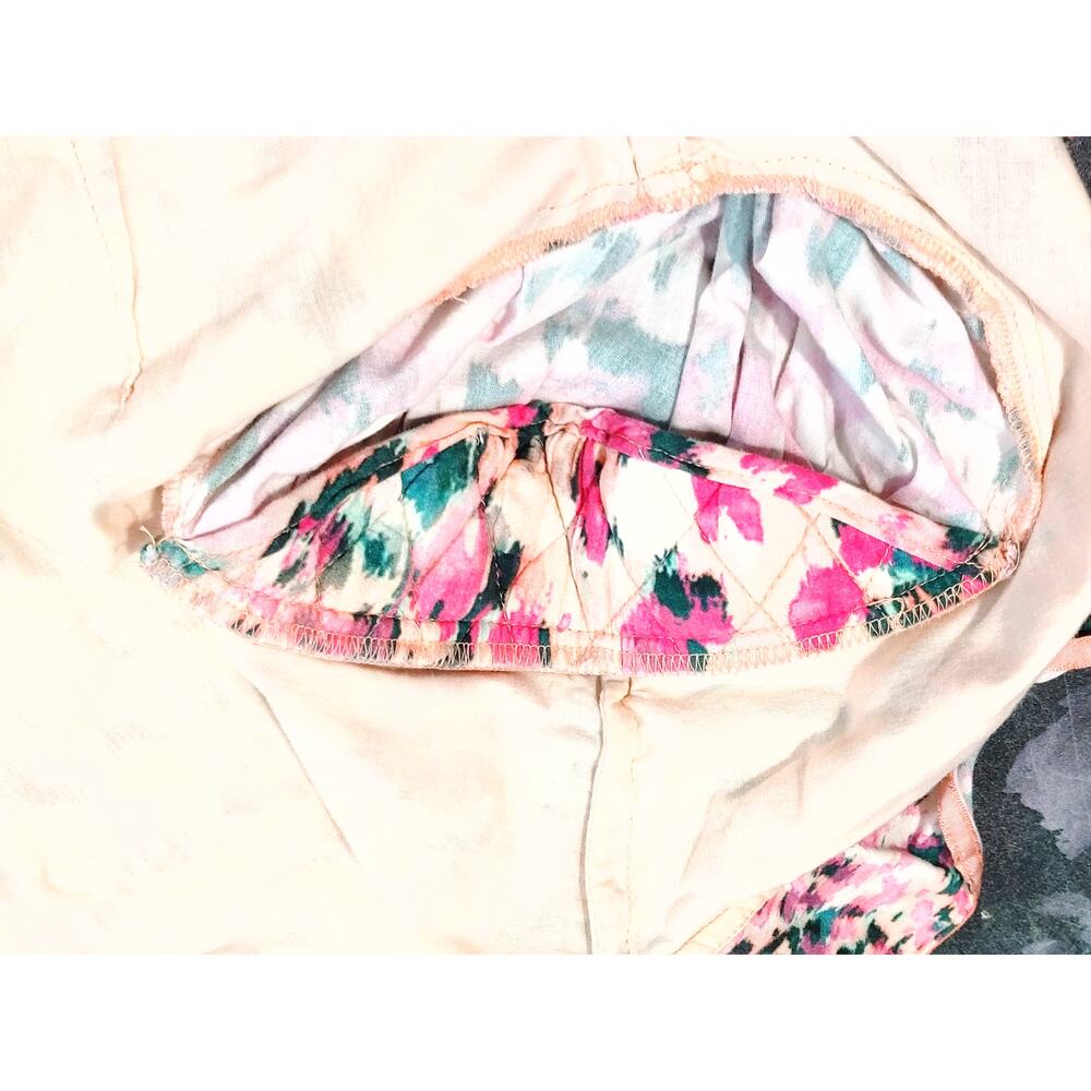 Rococo Sand Mimi Wrap Dress Long Sleeve V Neck Ruffled Pink Watercolor Medium - Picture 10 of 14